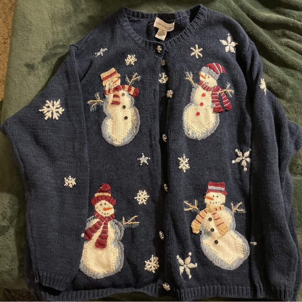 Vintage snowman cardigan